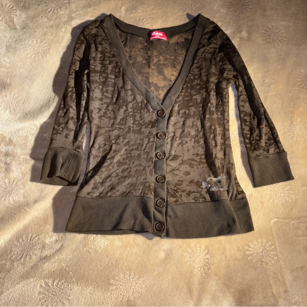 Sasha brown meshy carding top. Size M.